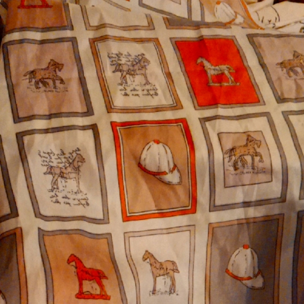 Equestrian Print Square Scarf 26" Square.Plus Horse Eternity Scarf.